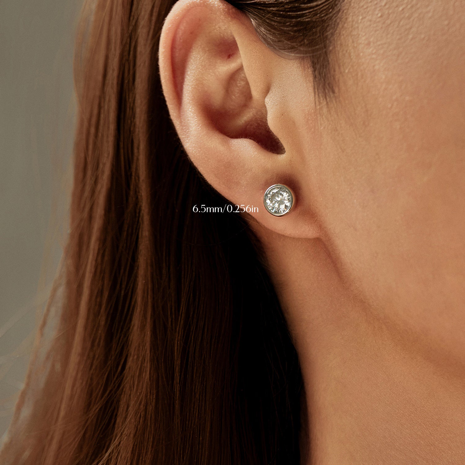 925 Sterling Silver Moissanite Bezel Bubble Stud Earrings 110100045