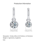 925 Sterling Silver Moissanite Bezel Charm Huggie Hoop Earrings 110100047