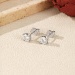 925 Sterling Silver Moissanite Solitaire Stud Earrings 110100048