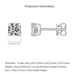 925 Sterling Silver Moissanite Solitaire Stud Earrings 110100048