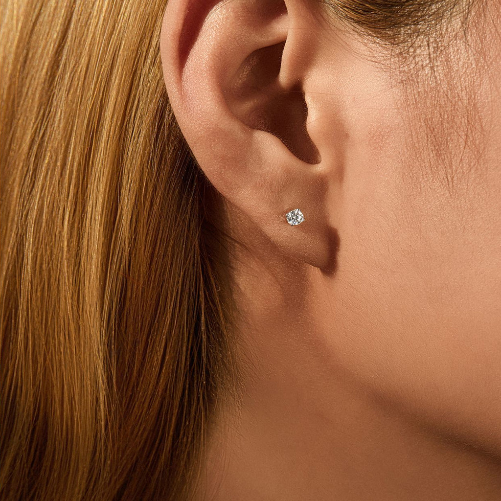 925 Sterling Silver Moissanite Solitaire Stud Earrings 110100048