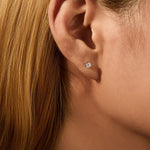 925 Sterling Silver Moissanite Solitaire Stud Earrings 110100048