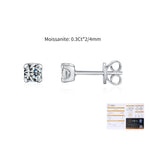 925 Sterling Silver Moissanite Solitaire Stud Earrings 110100048