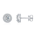 925 Sterling Silver Brilliant Moissanite Halo Stud Earrings 110100052