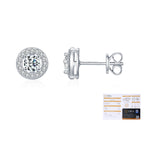 925 Sterling Silver Brilliant Moissanite Halo Stud Earrings 110100052
