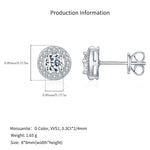 925 Sterling Silver Brilliant Moissanite Halo Stud Earrings 110100052