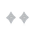 925 Sterling Silver Moissanite Rhombus Stud Earrings 110100055