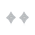 925 Sterling Silver Moissanite Rhombus Stud Earrings 110100055