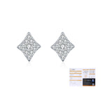 925 Sterling Silver Moissanite Rhombus Stud Earrings 110100055