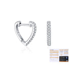 925 Sterling Silver Moissanite Heart-Shaped Huggie Hoop Earrings 110100057