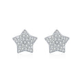 925 Sterling Silver Full Pavé Moissanite Star Stud Earrings 110100058