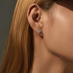 925 Sterling Silver Full Pavé Moissanite Star Stud Earrings 110100058