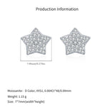 925 Sterling Silver Full Pavé Moissanite Star Stud Earrings 110100058