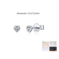 925 Sterling Silver Heart-Cut Moissanite Bezel Stud Earrings 110100062