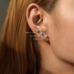 925 Sterling Silver Heart-Cut Moissanite Bezel Stud Earrings 110100062