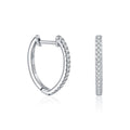 925 Sterling Silver Heart Shaped Moissanite Pavé Huggie Earrings 110100066