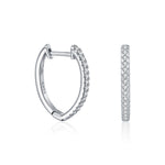 925 Sterling Silver Heart Shaped Moissanite Pavé Huggie Earrings 110100066