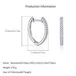 925 Sterling Silver Heart Shaped Moissanite Pavé Huggie Earrings 110100066