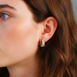 925 Sterling Silver Princess Cut Moissanite Geometric Hoop Earrings 110100067
