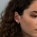 925 Sterling Silver Moissanite Mobius Twist Huggie Hoop Earrings 110100070