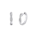 925 Sterling Silver Moissanite Mobius Twist Huggie Hoop Earrings 110100070