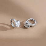 925 Sterling Silver Heart Moissanite Huggie Hoop Earrings 110100071