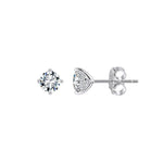 925 Sterling Silver Moissanite Hidden Halo Stud Earrings 110100072