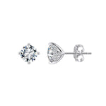 925 Sterling Silver Moissanite Hidden Halo Stud Earrings 110100072