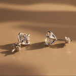 925 Sterling Silver Moissanite Hidden Halo Stud Earrings 110100072