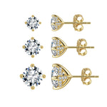 925 Sterling Silver Moissanite Hidden Halo Stud Earrings 110100072