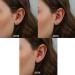 925 Sterling Silver Moissanite Hidden Halo Stud Earrings 110100072