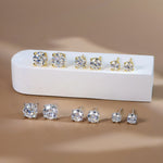925 Sterling Silver Moissanite Hidden Halo Stud Earrings 110100072