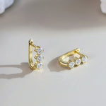 925 Sterling Silver Moissanite U-Shape Huggie Earrings 110100075