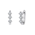 925 Sterling Silver Moissanite U-Shape Huggie Earrings 110100075
