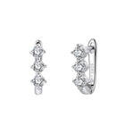 925 Sterling Silver Moissanite U-Shape Huggie Earrings 110100075