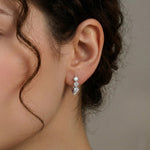 925 Sterling Silver Moissanite U-Shape Huggie Earrings 110100075