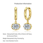 925 Sterling Silver Oval Zircon Moissanite Huggie Hoop Earrings 110100078