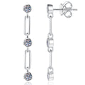 925 Sterling Silver 0.6ct Moissanite Link Chain Drop Earrings 110100082