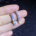 925 Sterling Silver Linear Moissanite Tassel Drop Earrings 110100083