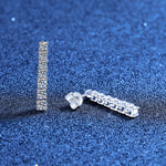 925 Sterling Silver Linear Moissanite Tassel Drop Earrings 110100083