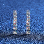 925 Sterling Silver Linear Moissanite Tassel Drop Earrings 110100083