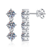 925 Sterling Silver 3ct 8A Zircon Moissanite Tennis Drop Earrings 110100084