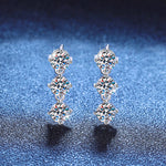 925 Sterling Silver 3ct 8A Zircon Moissanite Tennis Drop Earrings 110100084