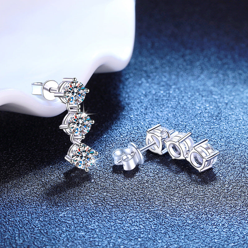 925 Sterling Silver 3ct 8A Zircon Moissanite Tennis Drop Earrings 110100084