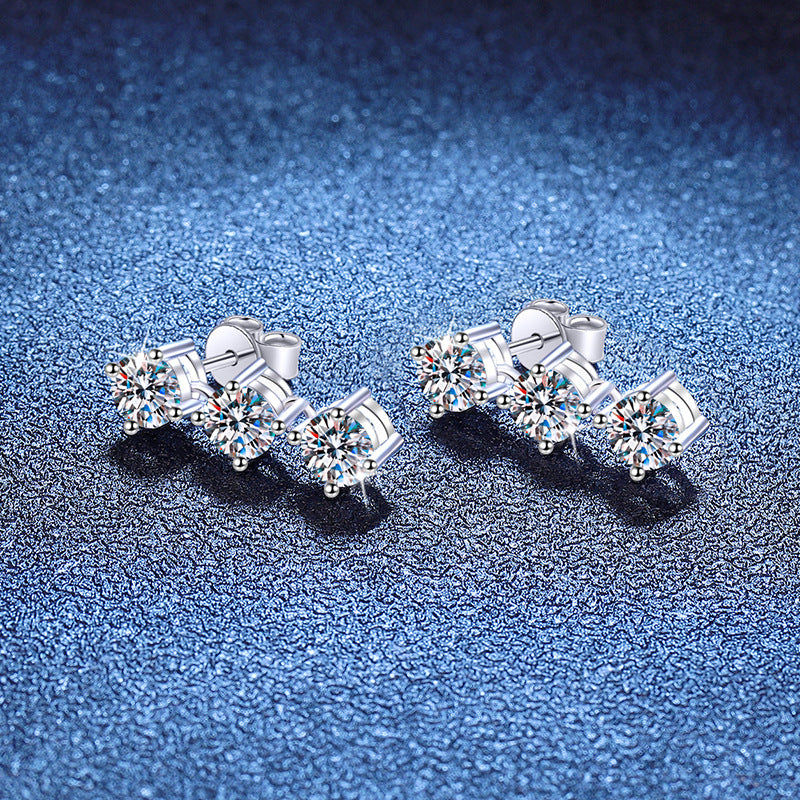 925 Sterling Silver 3ct 8A Zircon Moissanite Tennis Drop Earrings 110100084