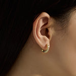 925 Sterling Silver Inside-Out Zircon Moissanite Hoop Earrings 110100085