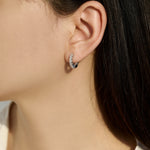 925 Sterling Silver Inside-Out Zircon Moissanite Hoop Earrings 110100085
