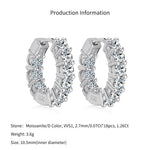 925 Sterling Silver Inside-Out Zircon Moissanite Hoop Earrings 110100085