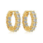 925 Sterling Silver Inside-Out Zircon Moissanite Hoop Earrings 110100085