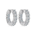 925 Sterling Silver Inside-Out Zircon Moissanite Hoop Earrings 110100085